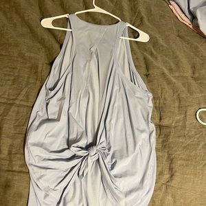 All tied up tank blue linen